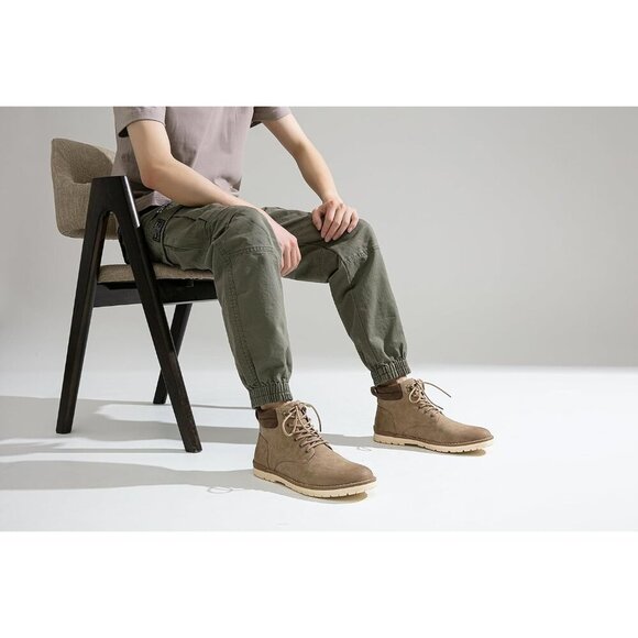 〽️Men\'s Chukka Hiking Boots Khaki Waterproof Comfortable Casual Lace Up Shoes main image 4